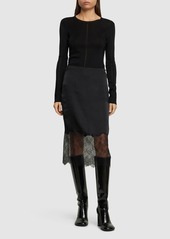 Anine Bing Amelie Silk Blend Midi Skirt