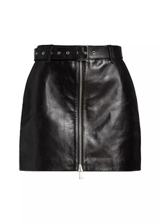 Anine Bing Ana Leather Belted Miniskirt