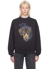 ANINE BING Black Harvey Leopard Sweatshirt