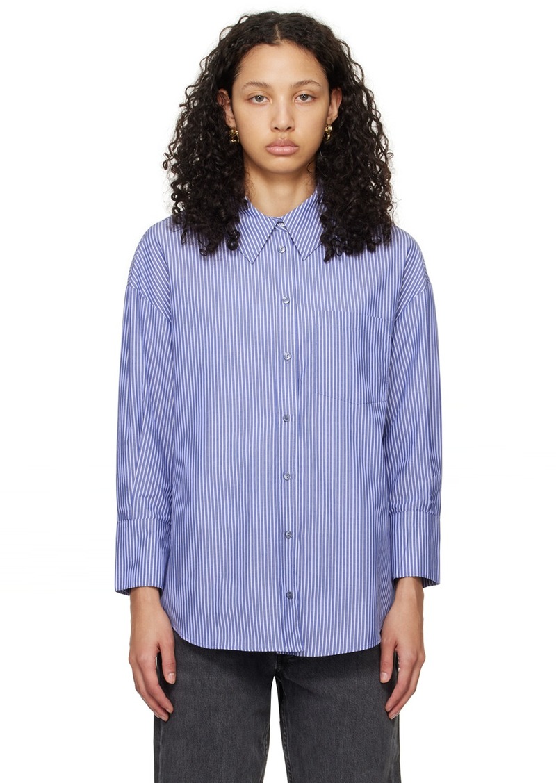 ANINE BING Blue Mika Shirt