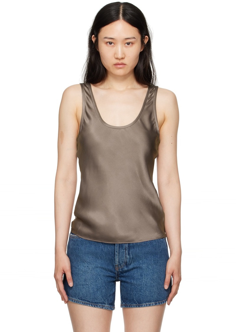 ANINE BING Brown Lea Tank Top