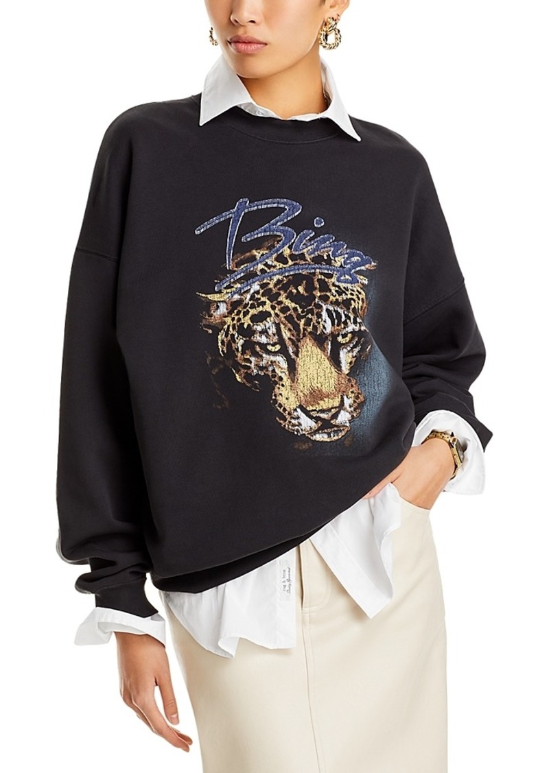 Anine Bing Harvey Leopard Graphic Sweatshirt