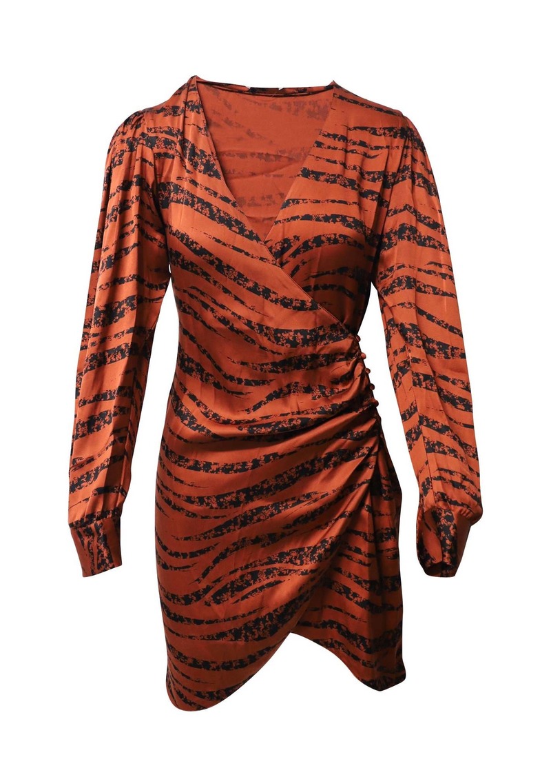 Anine Bing Penelope Tiger Print Mini Dress in Multicolor Silk