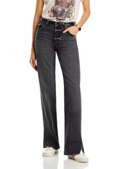 Anine Bing Roy Straight Leg Jeans in Washed Black
