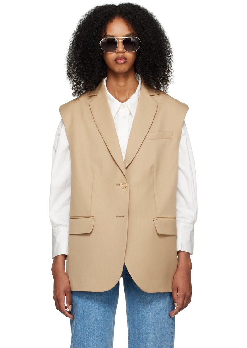 ANINE BING Tan Notched Lapel Vest