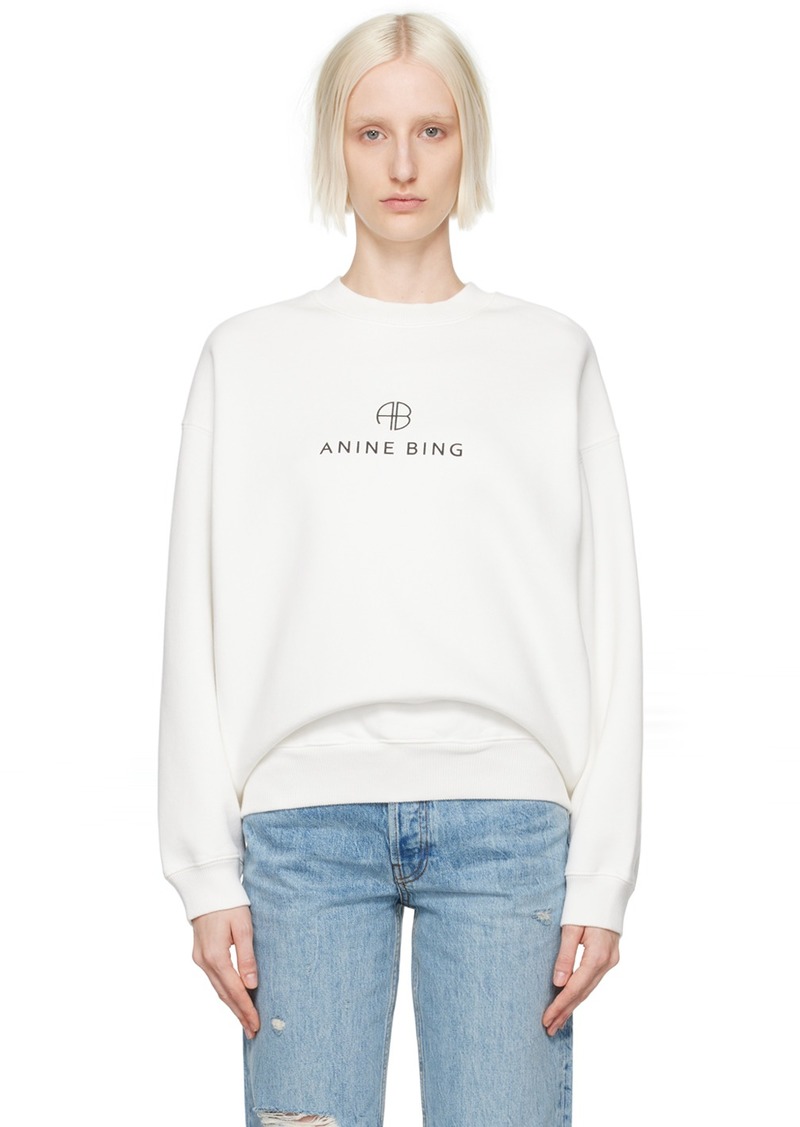 ANINE BING White Jaci Sweatshirt