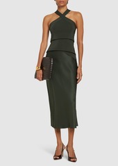 Anine Bing Bar Silk Satin Midi Skirt