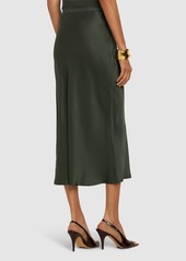 Anine Bing Bar Silk Satin Midi Skirt