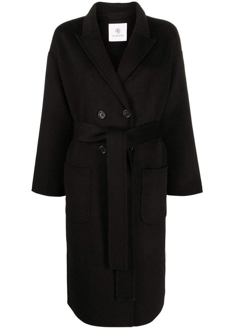 Anine Bing belted double-breasted coat