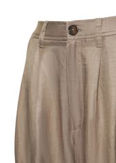 Anine Bing Carrie Linen Blend Straight Pants