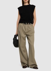 Anine Bing Carrie Linen Blend Straight Pants