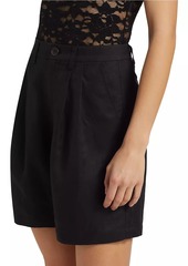 Anine Bing Carrie Linen-Blend Tailored Shorts