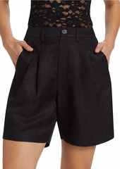 Anine Bing Carrie Linen-Blend Tailored Shorts