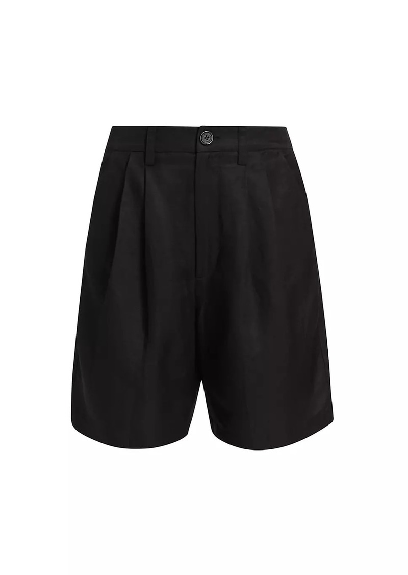 Anine Bing Carrie Linen-Blend Tailored Shorts