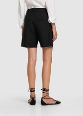 Anine Bing Carrie Pleated Wool Blend Shorts