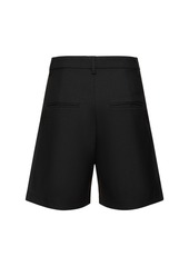 Anine Bing Carrie Pleated Wool Blend Shorts