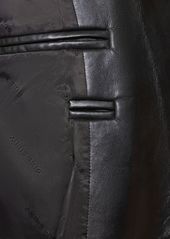 Anine Bing Classic Faux Leather Blazer