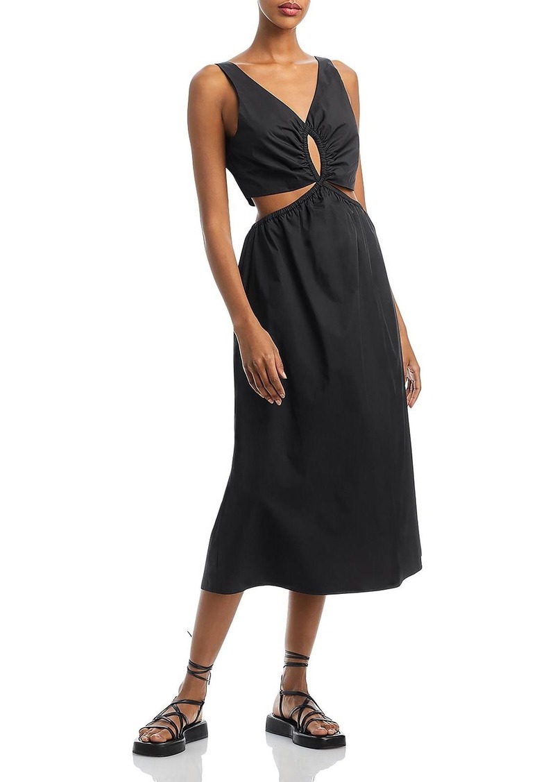 Anine Bing Dione Womens Cut-Out Cotton Maxi Dress