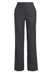 Anine Bing Drew Pinstriped Wool-Blend Trousers