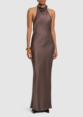 Anine Bing Eliana Silk Satin Midi Dress