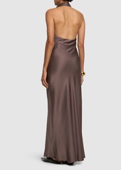 Anine Bing Eliana Silk Satin Midi Dress