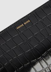 Anine Bing Elly Croc Embossed Leather Pouch