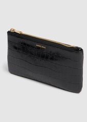 Anine Bing Elly Croc Embossed Leather Pouch