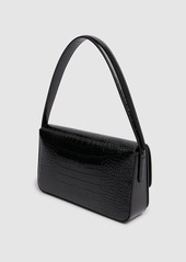 Anine Bing Elly Croc Embossed Leather Shoulder Bag