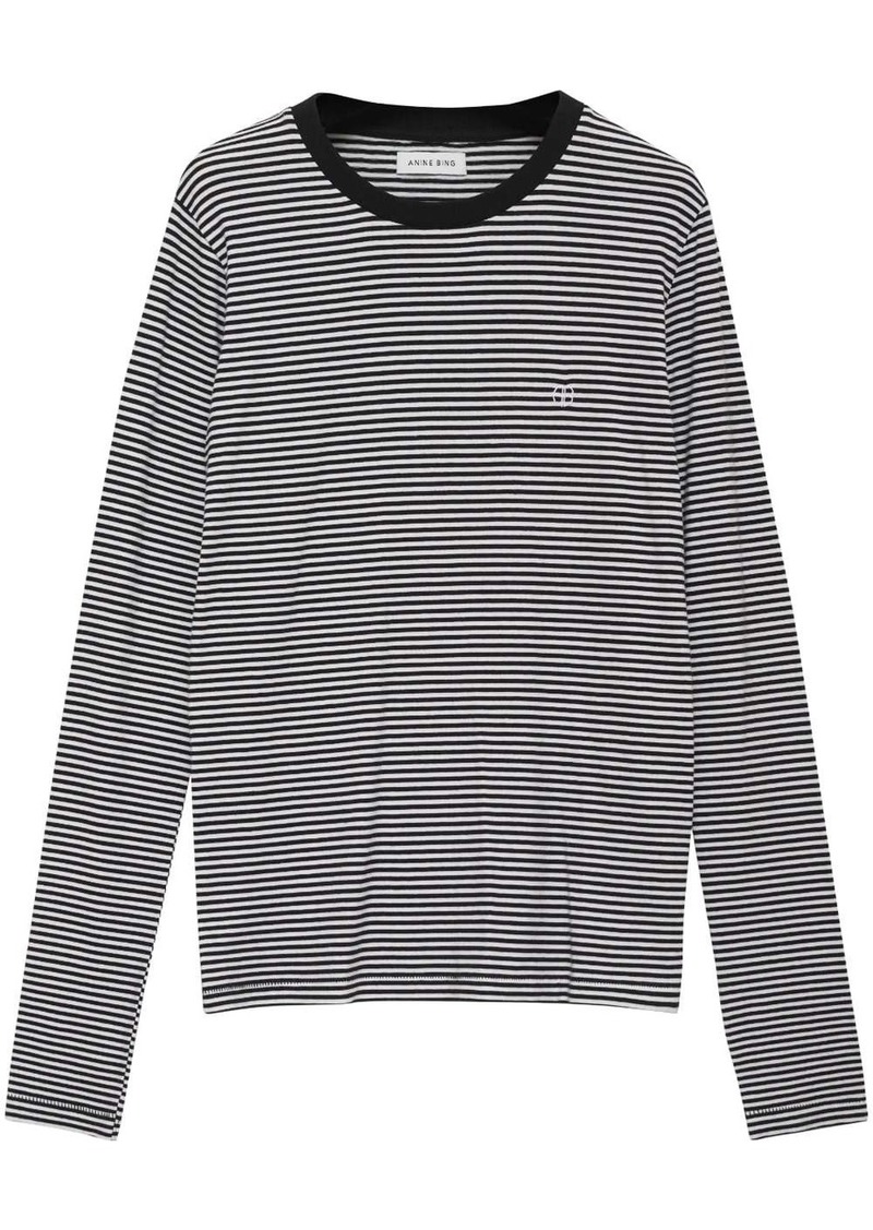 Anine Bing embroidered-logo striped top