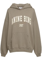 Anine Bing Harvey Logo Hooded Cotton Sweatshirt