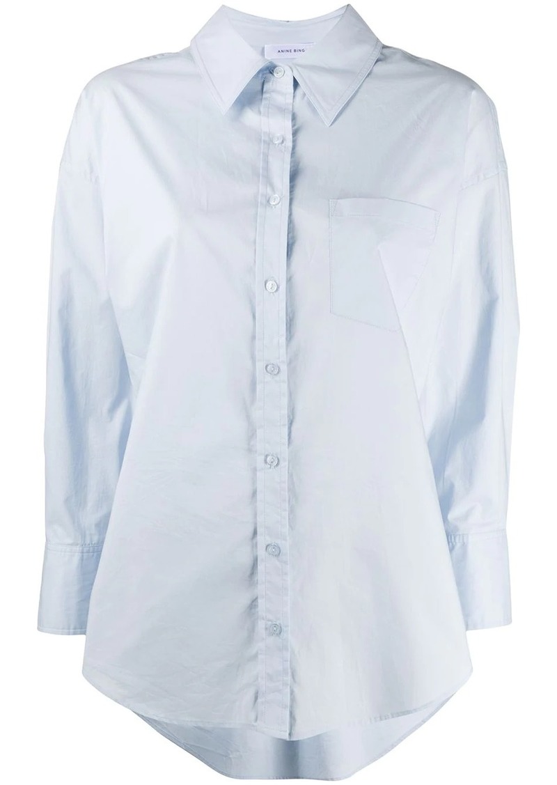 Anine Bing high-low hem long-sleeve shirt