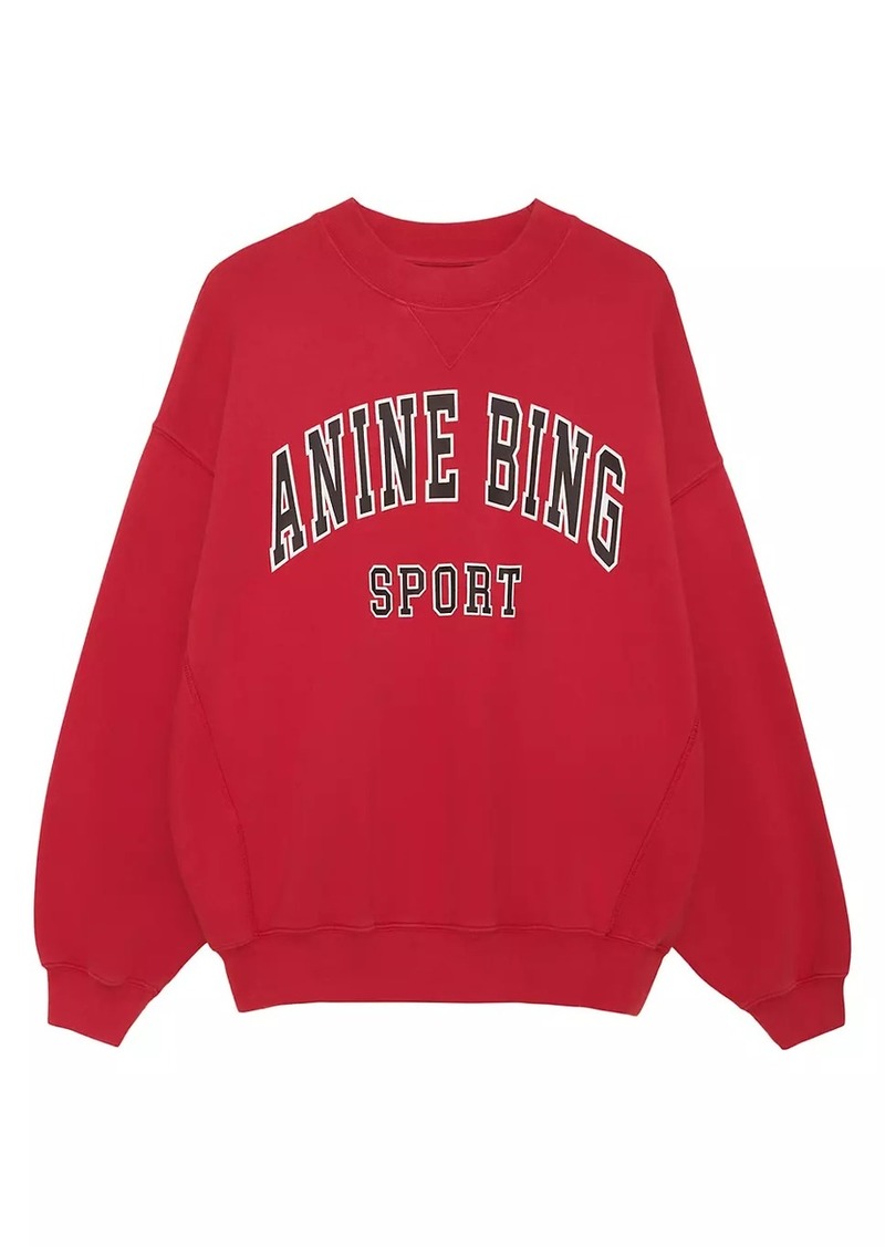 Anine Bing Jaci Cotton Logo Sweatshirt