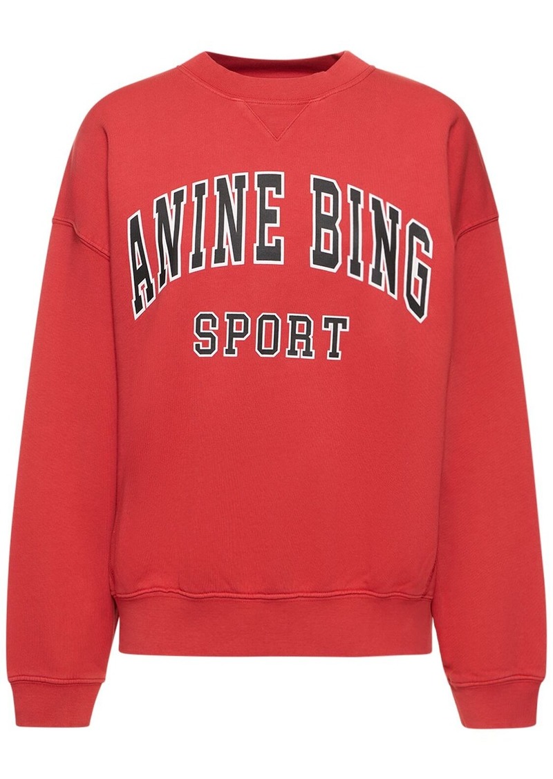 Anine Bing Jaci Logo Cotton Sweatshirt