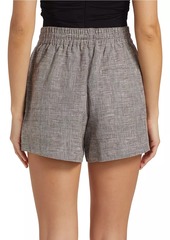 Anine Bing Kam Plaid Linen Shorts