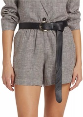 Anine Bing Kam Plaid Linen Shorts