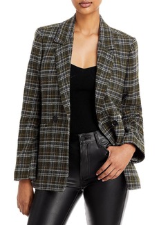 Anine Bing Madeleine Womens Plaid Boxy Double-Breasted Blazer