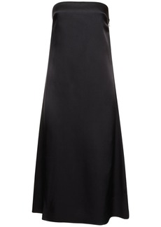 Anine Bing Megan Strapless Silk Satin Midi Dress