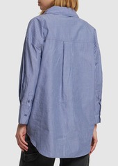 Anine Bing Mika Pinstriped Cotton Shirt