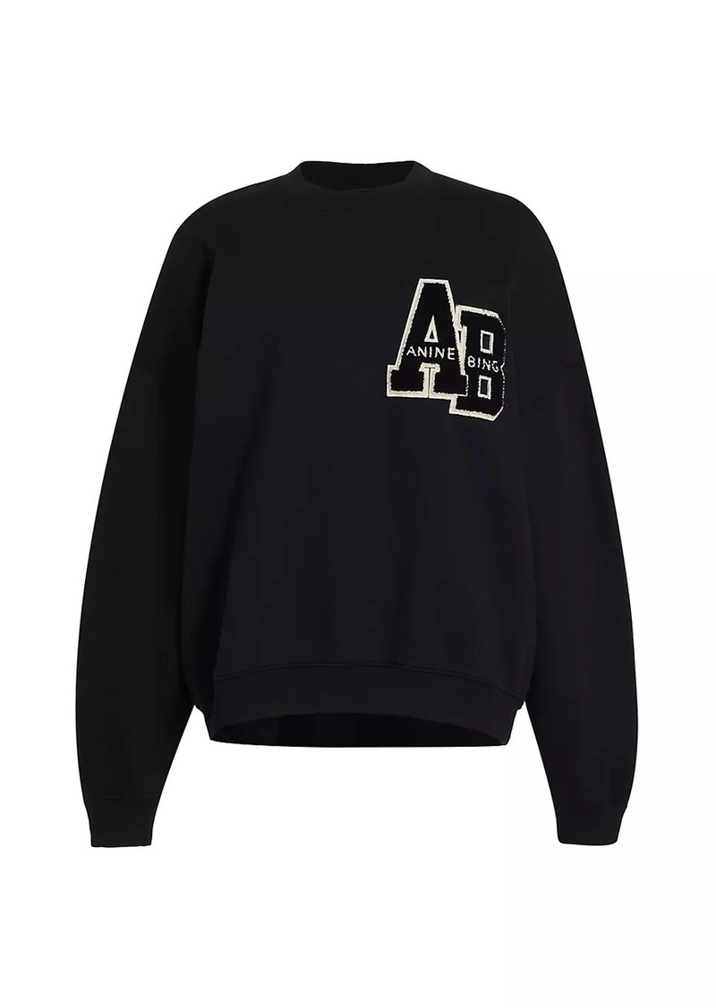 Anine Bing Miles Logo Cotton Sweatshirt