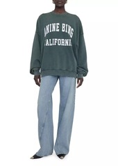 Anine Bing Miles Oversized Cotton Logo Sweatshirt