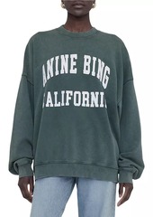 Anine Bing Miles Oversized Cotton Logo Sweatshirt