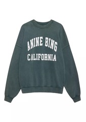 Anine Bing Miles Oversized Cotton Logo Sweatshirt