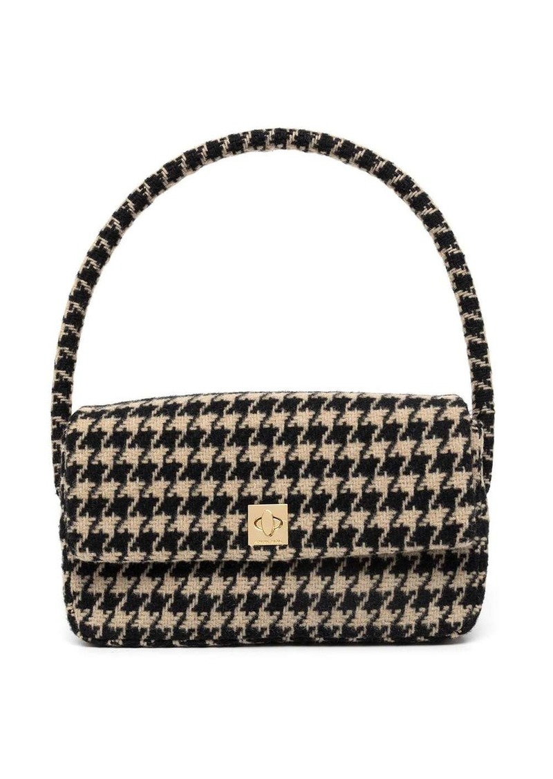 Anine Bing Nico houndstooth logo-clasp shoulder bag