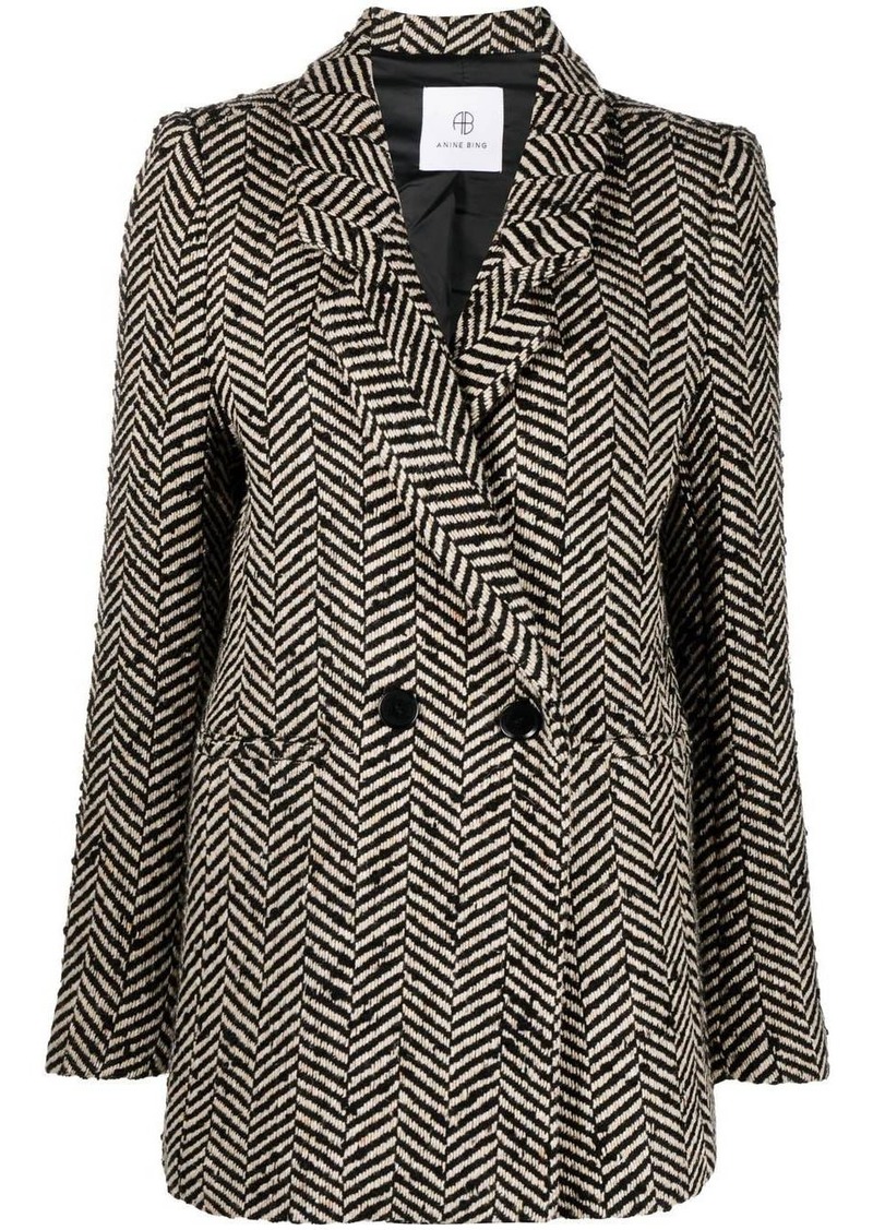 Anine Bing Diana fishbone-pattern blazer