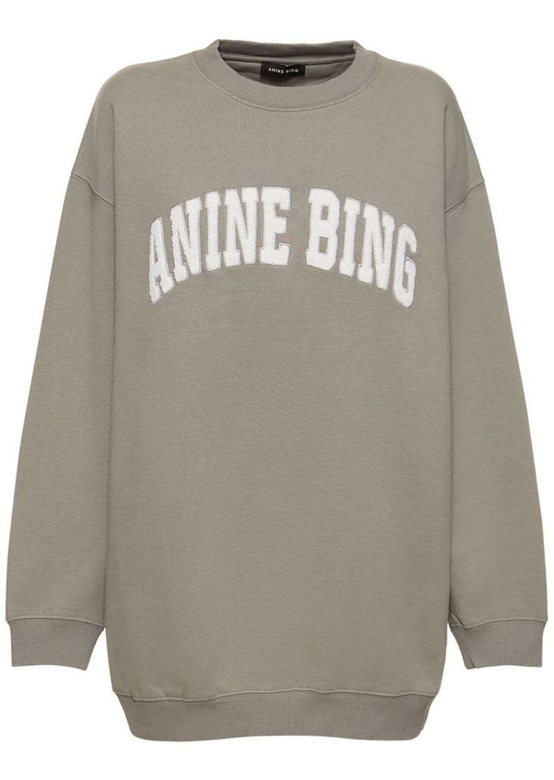 Anine Bing Tyler Logo Printed Cotton Sweatshirt