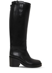 Ann Demeulemeester 75mm Brushed Leather Riding Boots