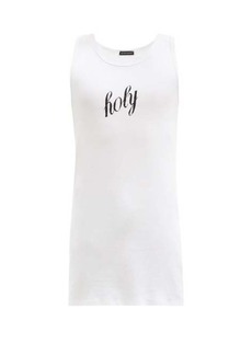 Ann Demeulemeester - Holy-print Cotton-jersey Tank Top - Mens - White
