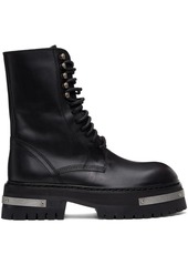 Ann Demeulemeester Black & Silver Oversized Sole Tucson Lace-Up Boots
