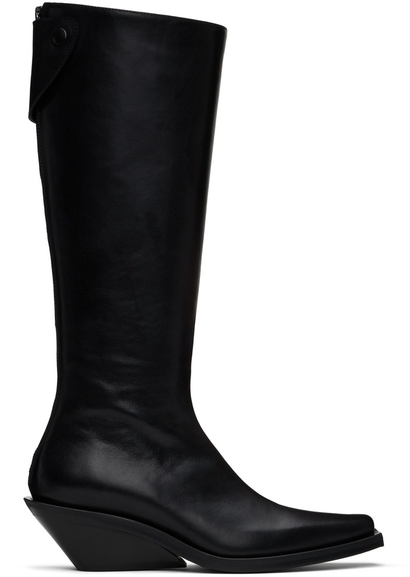 Ann Demeulemeester Black Auke Pointy Medium Heel Tall Boots