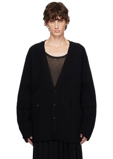 Ann Demeulemeester Black Ingemar Oversize Distressed Cardigan